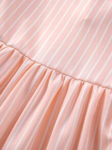 Đầm bé gái Xù màu trơn Dễ thương - Màu Hồng baby - Xem 3