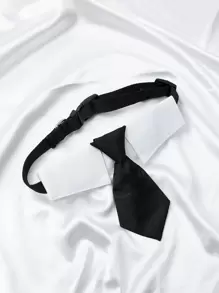 1 pieza Corbata de mascota boda - Blanco y Negro - Ver 1