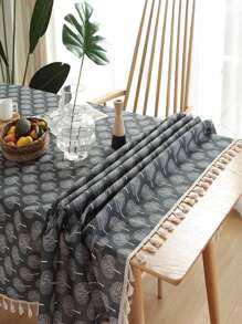 Obrus ​​z motywem drzewa z frędzlami