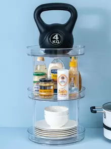 Máy Tính Đa Năng 360 Độ Nhựa Gia Vị Giá Để Đồ Nhà Bếp, Nhà Xoay Khay Trong Suốt - Trong sáng - Xem 6