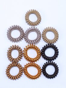 10 chiếc dây buộc tóc xoắn ốc tối giản - Nhiều màu - Xem 2