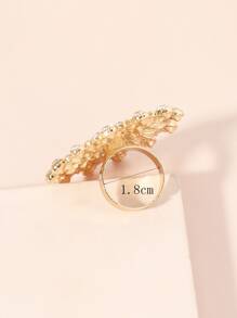 Rhinestone Flower Decor Ring Valentines,Mom,Mother,Mother's Day,Gift - White - View 4