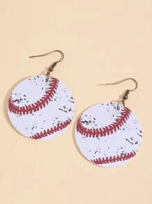 棒球耳墜 - 紅白色 - 查看 4