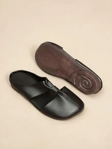 Giày bệt Nữ Cắt ra màu trơn Đúng mốt - màu đen - Xem 5