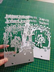 1pc Couple Cutting Die - Silver - View 3