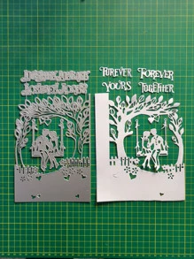 1pc Couple Cutting Die - Silver - View 4