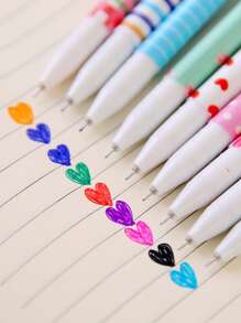 Juego de bolígrafo de diez colores de dibujos animados de estilo europeo y americano, 10 piezas, Color aleatorio en una sola caja - Multicolor - Ver 2