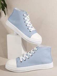 Zapatos de lona con cordón delantero - Azul - Ver 1