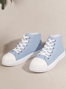 Zapatos de lona con cordón delantero - Azul - Ver 2