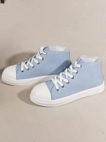 Zapatos de lona con cordón delantero - Azul - Ver 6