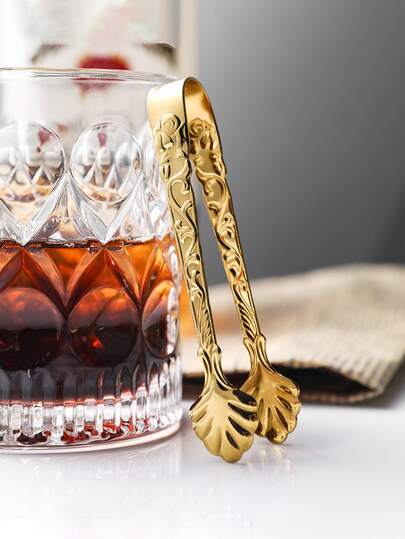 1 pieza Pinzas de hielo de acero inoxidable