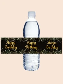 1 Set Of 10pcs - Happy Birthday Party Water Bottle Stickers, Party Stickers, Happy Birthday Stickers, Water Bottle Decals,Christmas - Multicolor - View 1