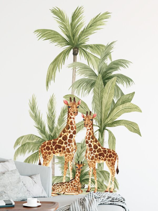 1pc Giraffe Pattern Wall Sticker, Stickers, Wall Decal, Vinly Decal For Home Decorations, Spring Decoration Items Refresh Your Home, Rama Decoration Stickers Gifts Birthday Graduation