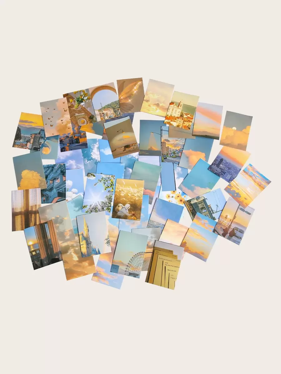 100pcs Scenery Pattern Random Sticker - Multicolor - View 1