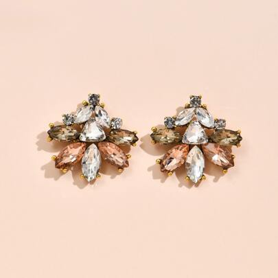 Rhinestone Decor Stud Earrings