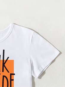 SHEIN Unity Slogan Graphic Top - White - View 6