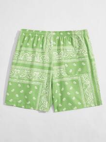 GENTILAND Quần Short Nam Dây kéo Paisley Kỳ nghỉ - màu xanh lá - Xem 2