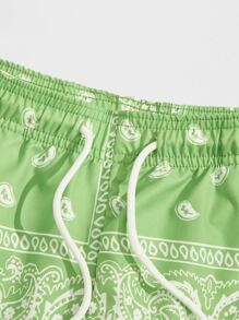 GENTILAND Quần Short Nam Dây kéo Paisley Kỳ nghỉ - màu xanh lá - Xem 4