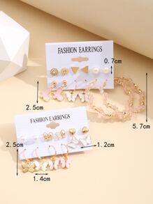 24 piezas Pendientes en forma de mariposa - Multicolor - Ver 3