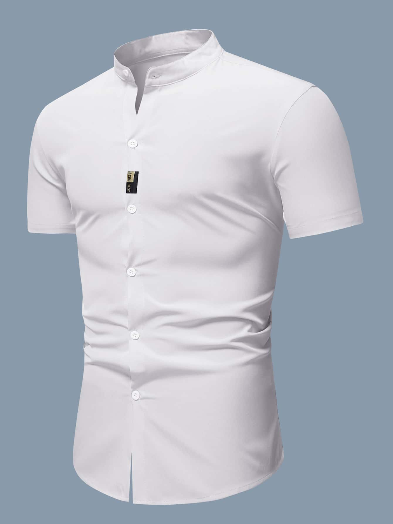 Manfinity Men Letter Patched Shirt - White - View 1