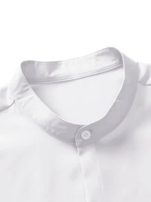 Manfinity Men Letter Patched Shirt - White - View 5