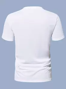 Manfinity Homme Męskie Tshirty & Kamizelki Prosty Basics - Biały - Zobacz 2