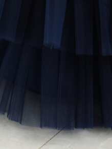 Toddler Girls Sequin Insert Big Bow Mesh Hem Gown Dress