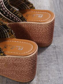 Giày bệt dày và Dép nêm Nữ mép Ngọc trai Khối Màu Đúng mốt - Nhiều màu - Xem 3