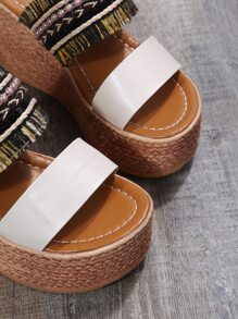 Giày bệt dày và Dép nêm Nữ mép Ngọc trai Khối Màu Đúng mốt - Nhiều màu - Xem 4