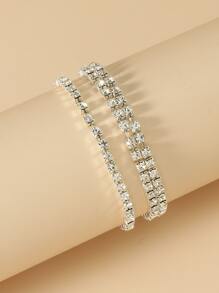 2 vòng tay rhinestone - Bạc - Xem 1
