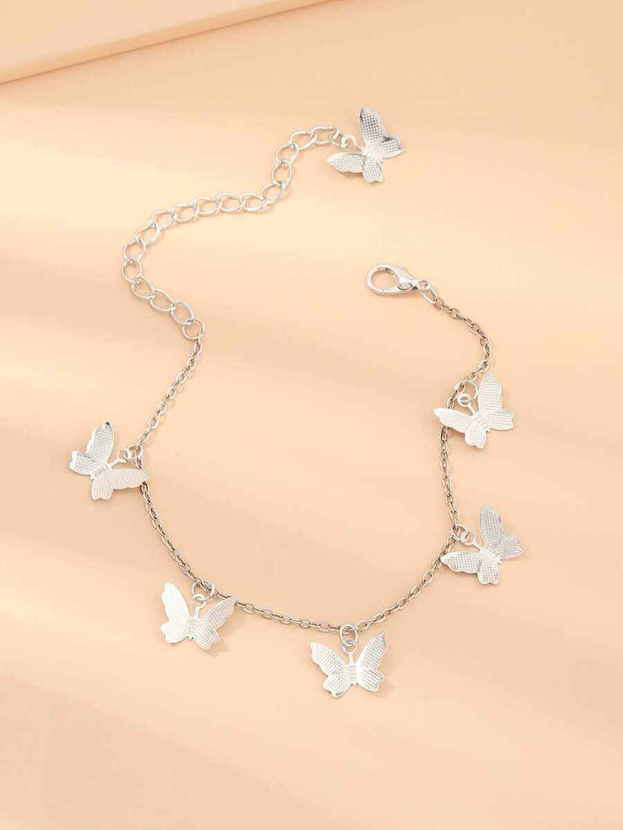 Butterfly Charm Bracelet - Silver - View 1