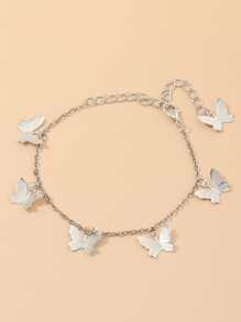 Butterfly Charm Bracelet - Silver - View 2