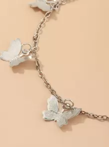Butterfly Charm Bracelet - Silver - View 3