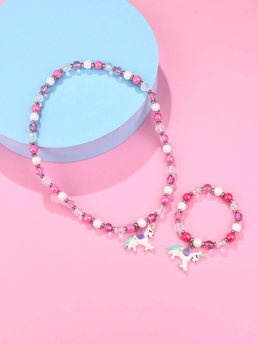 2入組女孩串珠首飾套裝 - 彩色 - 查看 1