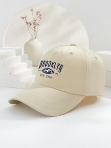 Men Mountain & Letter Graphic Baseball Cap - Beige - View 1