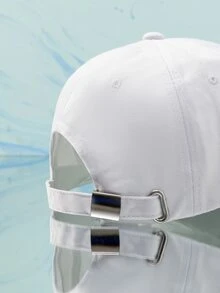 1pc Women's Print Lucky Baseball Cap, Outdoor Adjustable Sun Protection Casual Hat, Suitable For Spring/Autumn Travel, Beach Vacation, Men's Sun Hat, Y2k Style Youth Hat - White - View 3