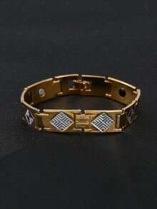 Hombres Brazalete grabado geométrico - Multicolor - Ver 2