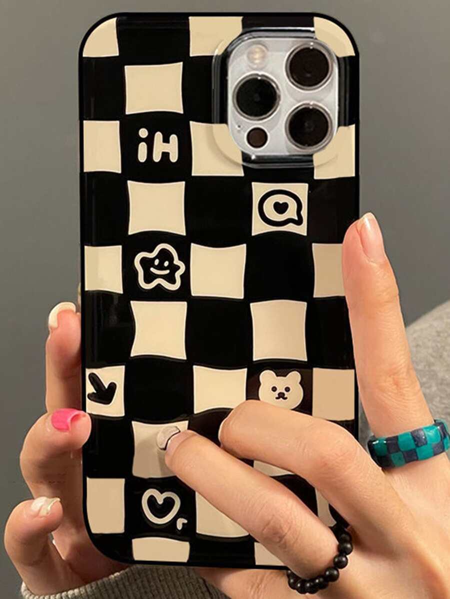 Checkered Pattern Phone Case - Multicolor - View 1