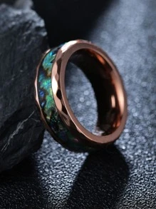 男士鐳射圓環 - 復古銀色 - 查看 1