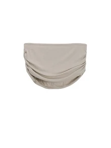 Solid Fringe Trim Crop Bandeau - Apricot - View 2