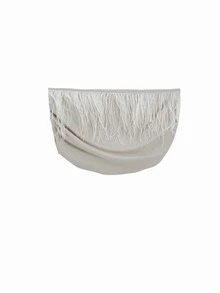 Solid Fringe Trim Crop Bandeau - Apricot - View 4