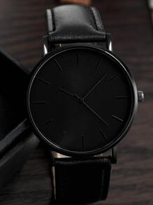 Men Minimalist Round Pointer Quartz Watch