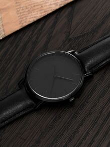 Men Minimalist Round Pointer Quartz Watch