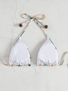 Áo bikini tam giác hở lưng in họa tiết toàn thân, dành cho kỳ nghỉ hè ở bãi biển - Nhiều màu - Xem 2