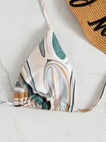 Áo bikini tam giác hở lưng in họa tiết toàn thân, dành cho kỳ nghỉ hè ở bãi biển - Nhiều màu - Xem 6