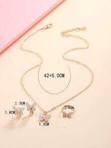 女孩蝴蝶墜飾首飾套裝 - 彩色 - 查看 3