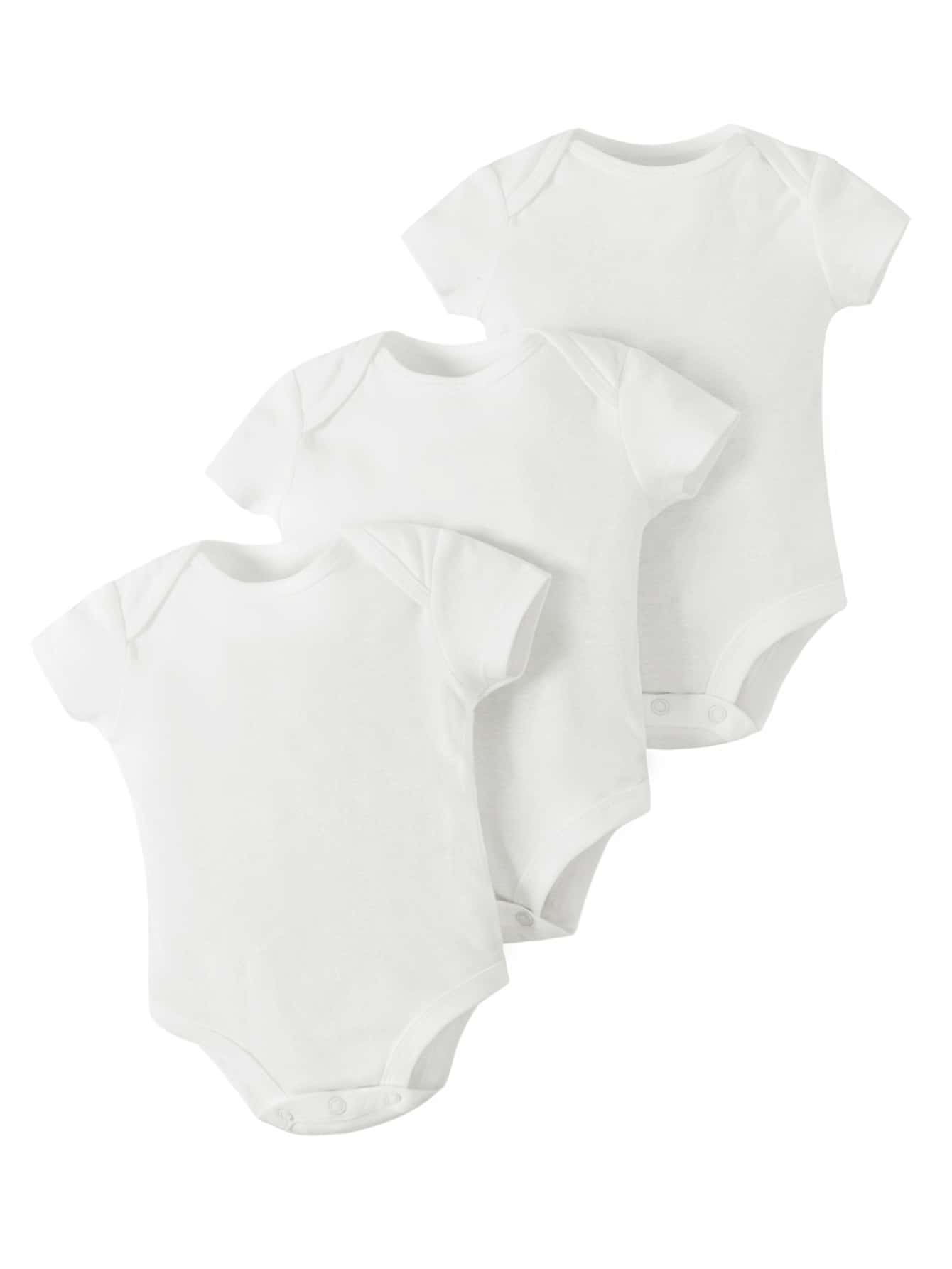 Bodysuits Em bé màu trơn - trắng - Xem 1