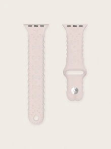 素色鏤空矽膠錶帶適用於Apple Watch - 藕粉色 - 查看 2