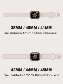 素色鏤空矽膠錶帶適用於Apple Watch - 藕粉色 - 查看 4