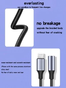 數據線轉換頭適用於iPhone - 黑色 - 查看 4